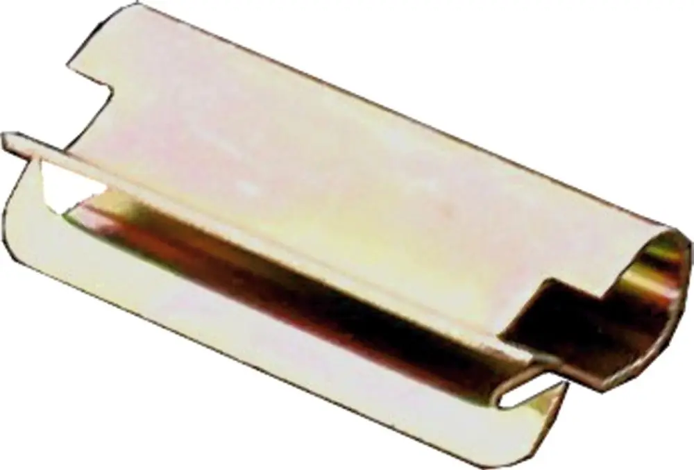 Metallic Steckklammer für Rahmenmontage, verwendet für stabile Verbindungen. Produkt von Wolf. Einfache Einsetzbarkeit in entsprechenden Anwendungen.